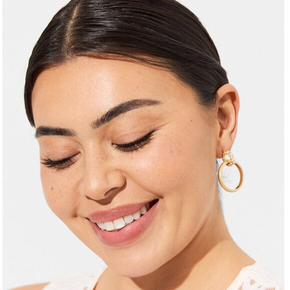 TORRID Double Hoop Gold Earrings NEW - Picture 3 of 3